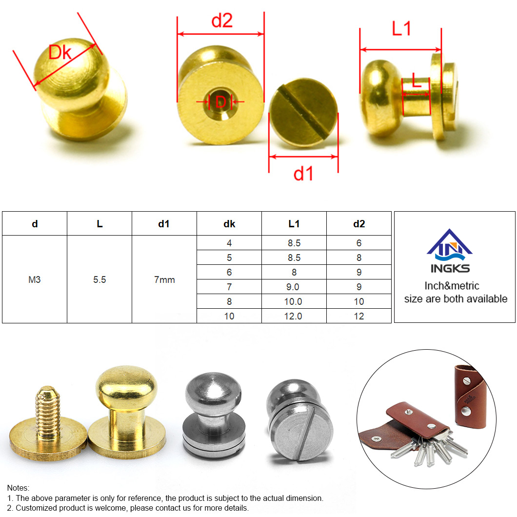 黄銅丸ニップル頭めねじ+すりわり付き皿おねじ-6A-13B1