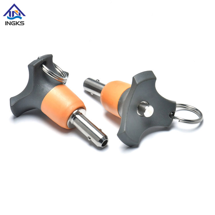 リングボタン付きフラワーヘッドハンドルクイックリリースボールロックピン