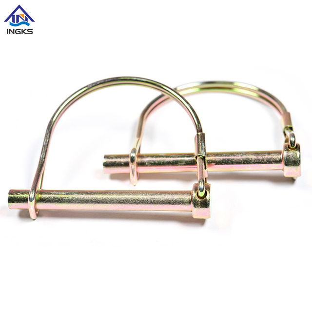 スチール D タイプ 丸型ロックピン 亜鉛 黄