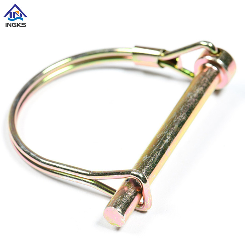 スチール D タイプ 丸型ロックピン 亜鉛 黄