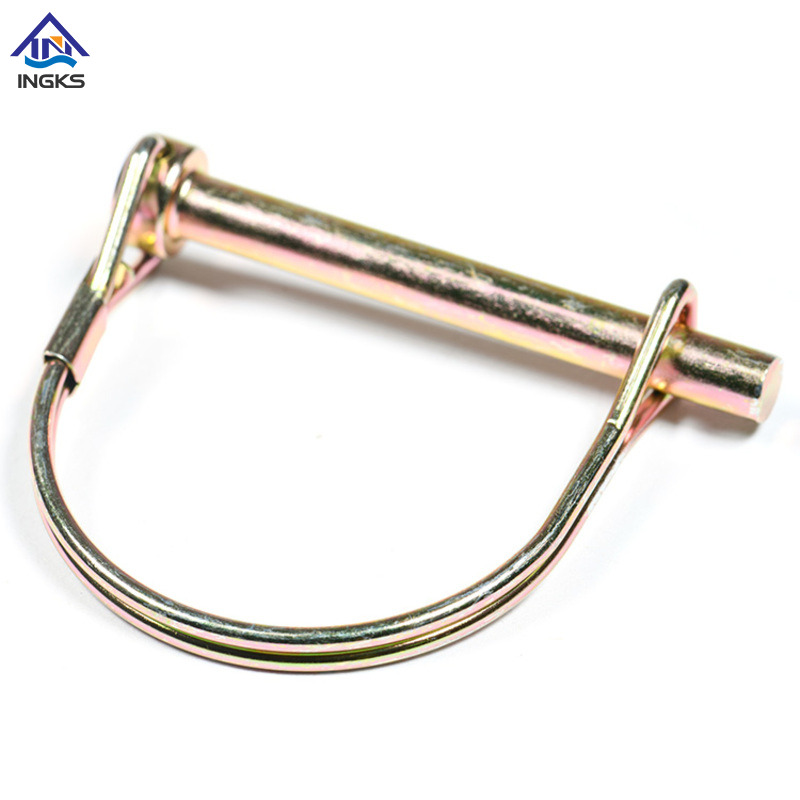 スチール D タイプ 丸型ロックピン 亜鉛 黄